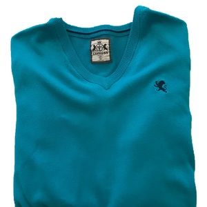 (EXPRESS) Men’s V-Neck Turquoise Cotton Sweater